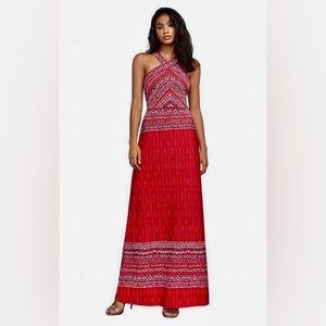 BCBG Lienna red maxi dress in size small. NWT and garment bag.
